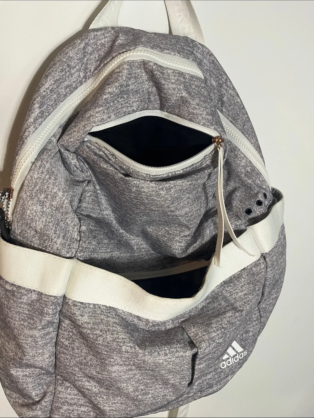 adidas Gray & White Heathered Backpack with Pockets - Picture 6 of 10
